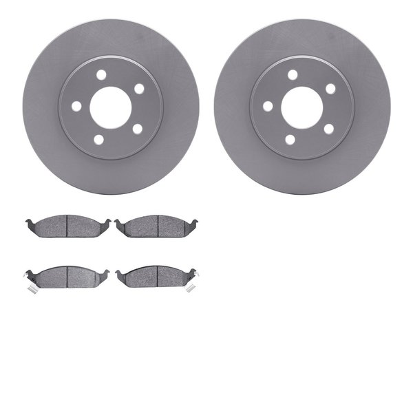 Dynamic Friction Co 4502-39033, Geospec Rotors with 5000 Advanced Brake Pads, Silver 4502-39033